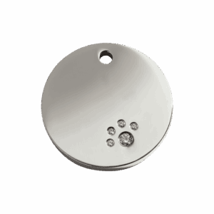 Hundemarke Kreis mit Swarovski-Kristallen Größe M