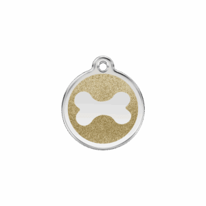 Katzenmarke Glitzer-Knochen S Gold