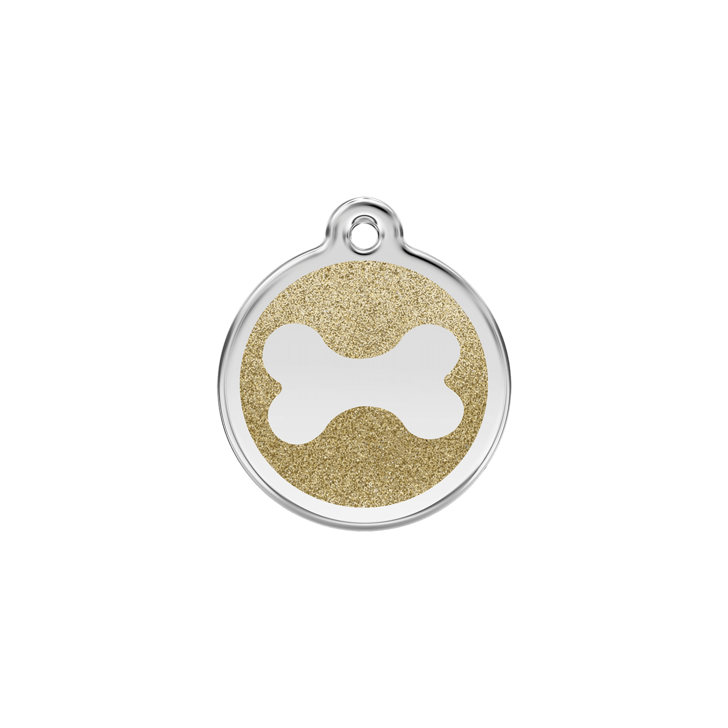 Vorderansicht - Katzenmarke Glitzer-Knochen S Gold