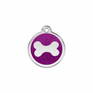 Katzenmarke Glitzer-Knochen Lila S