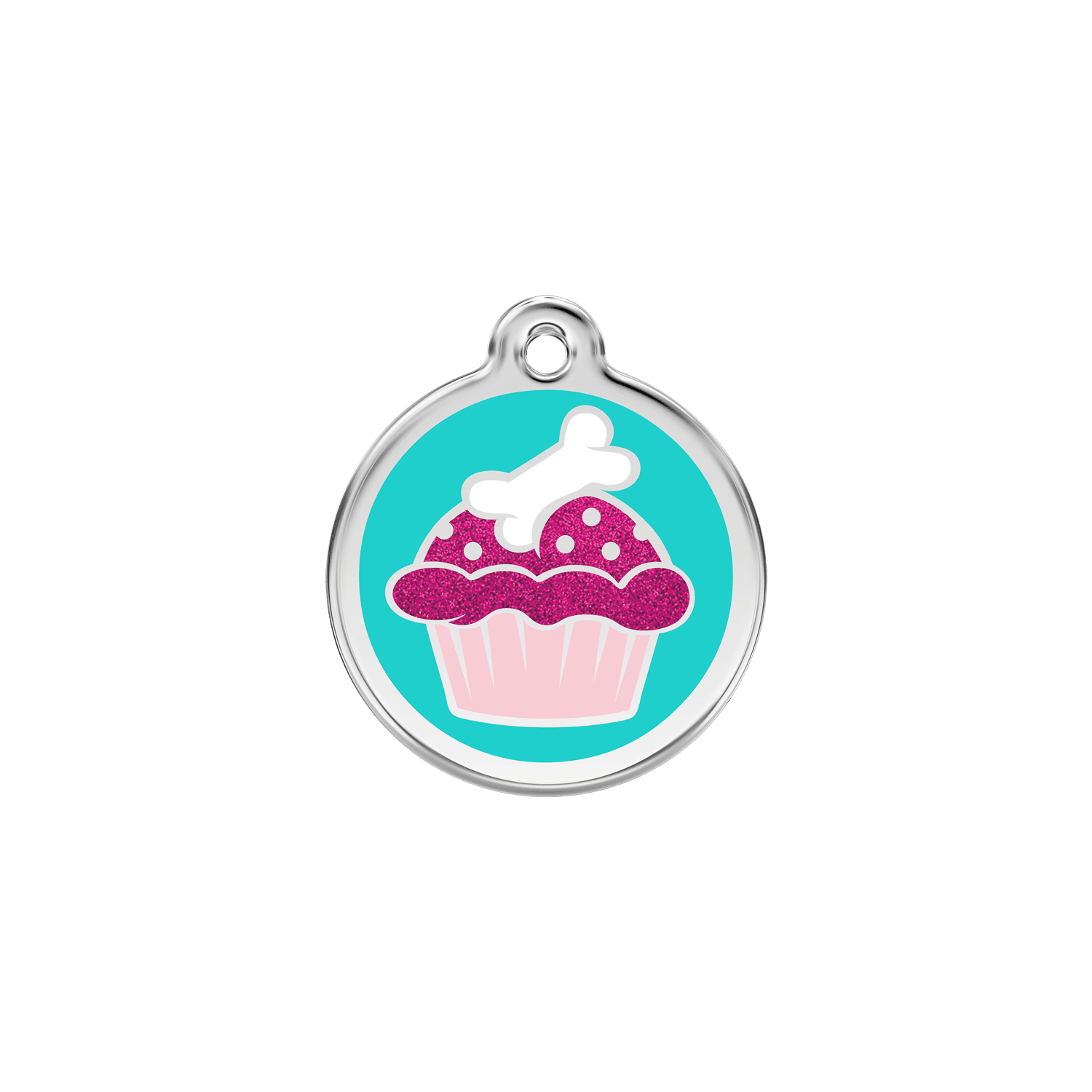 Vorderansicht - Katzenmarke Cupcake Glitzer Aqua S
