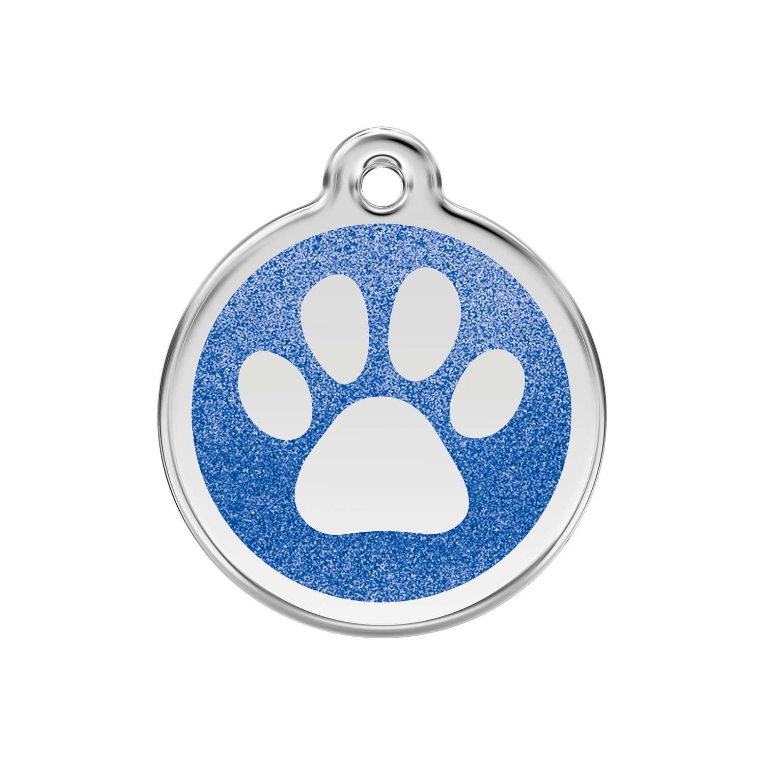 Vorderansicht - Hundemarke M Glitzer-Pfotenabdruck Blau