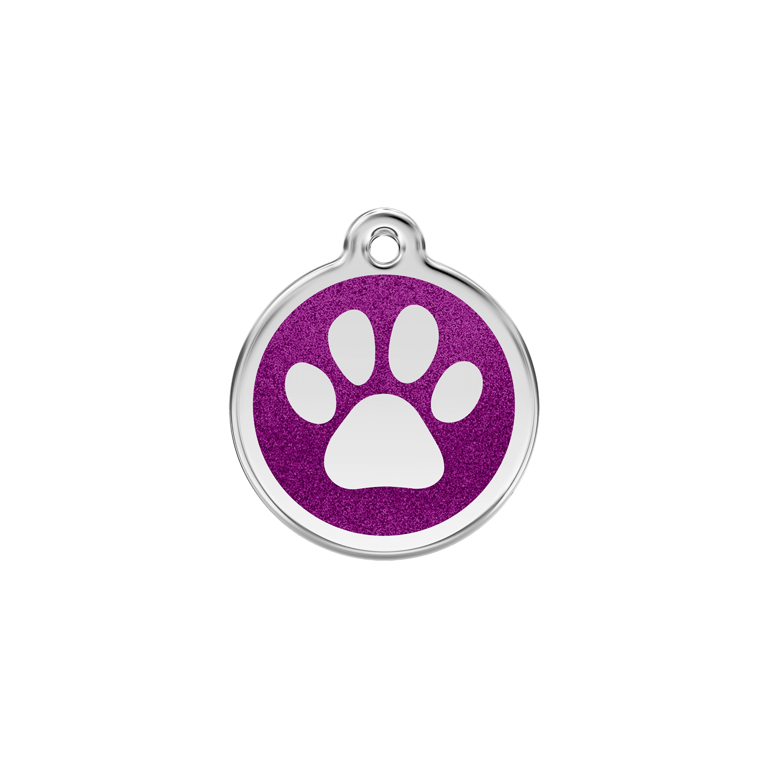 Vorderansicht - Tiermarke Glitzerpfote Violett S für Katze oder kleinen Hund