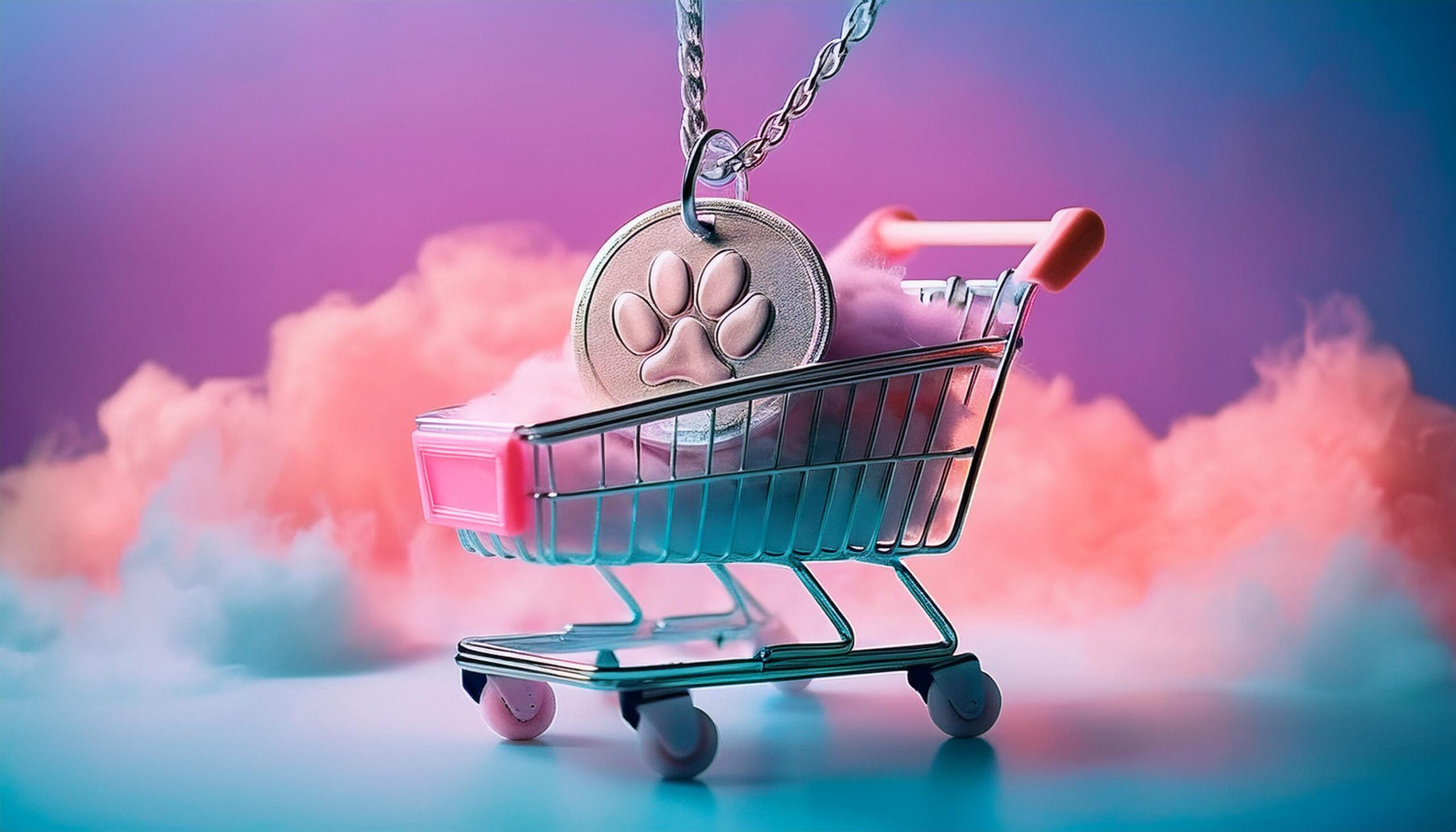 Caddie contenant une médaille pour chien